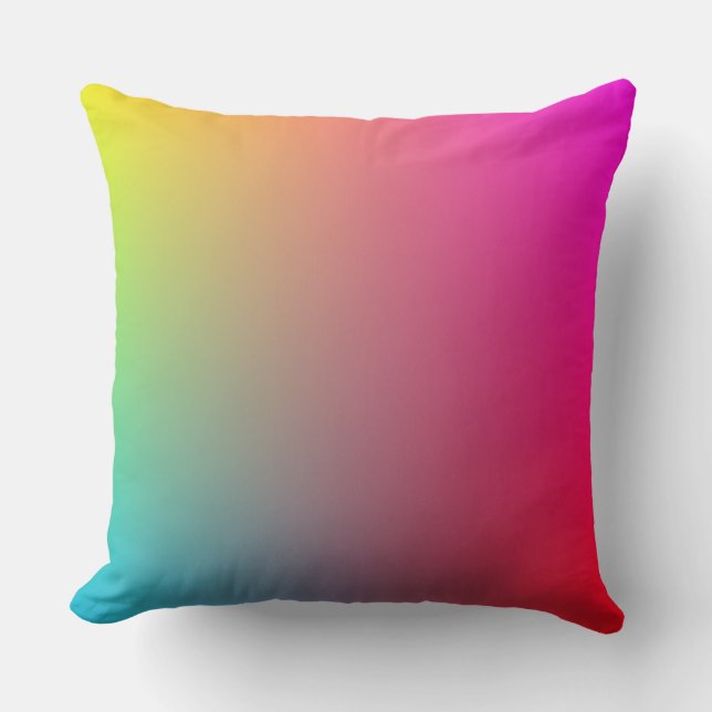 Almofada Gradiente Amarelo, Magenta, Azul e Vermelho (Frente)