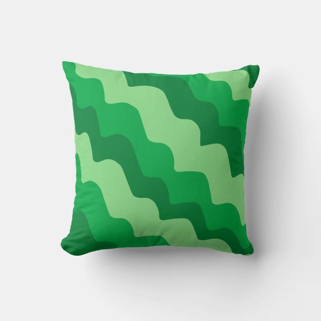 Almofada Gradiente de ondas de oceano verde (Frente)