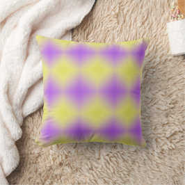 Almofada Gradiente de Padrão de Diamante Amarelo a Roxo
