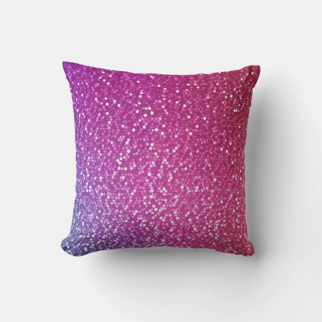 Almofada Gradiente Hexagonal Glitter Arco-Íris (Frente)