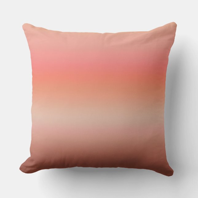 Almofada gradiente macio rosa e pêssego (Frente)