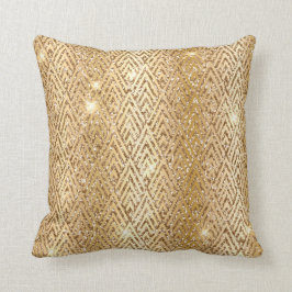 Almofada Gradiente Metálico Dourado e Glitter Glam Art Déco