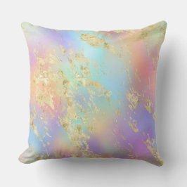 Almofada Gradiente moderno do arco-íris e padrão Dourado do