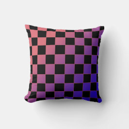 Almofada Gradiente Moderno Roxo Rosa Xadrez