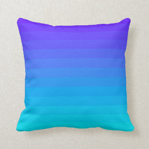 Almofada gradiente roxo e ciano  linhas  listras 