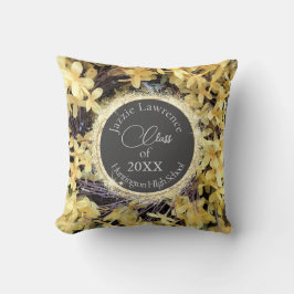 Almofada Graduação da Gliteria Floral Amarela Personalizada
