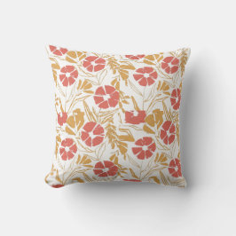 Almofada Gráfico Botânico Vintage com Flores Rotuladas