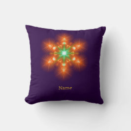 Almofada Gráfico de Flor com Brilho Neon Futurista