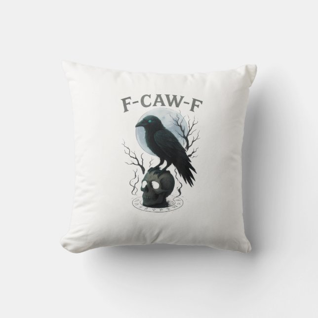 Almofada Gráfico de Halloween Caveira de Corvo Gótico F Cro (Frente)