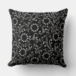 Almofada Gráfico de Padrão Branco Floral Sem Olhos