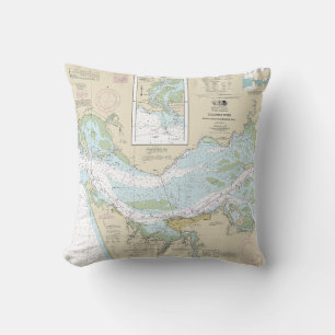 Almofada Gráfico náutico do Rio Columbia 18521