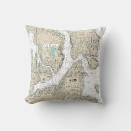 Almofada Gráfico náutico Puget Sound Seattle para Bremerton