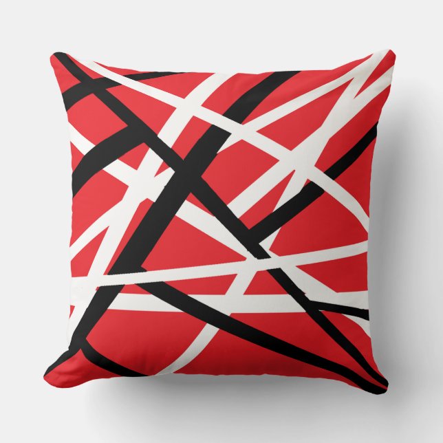 Almofada Gráfico vermelho, preto e branco (Frente)