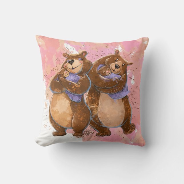 Almofada Grand Mama e Papa Urso Travesseiro decorativo (Frente)