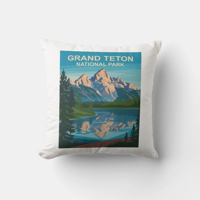 Almofada Grand Teton National Park Landscape Viagem Art (Frente)