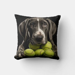 Almofada 🐕 Grande cachorrinho de Dane com 🎾 bolas de têni