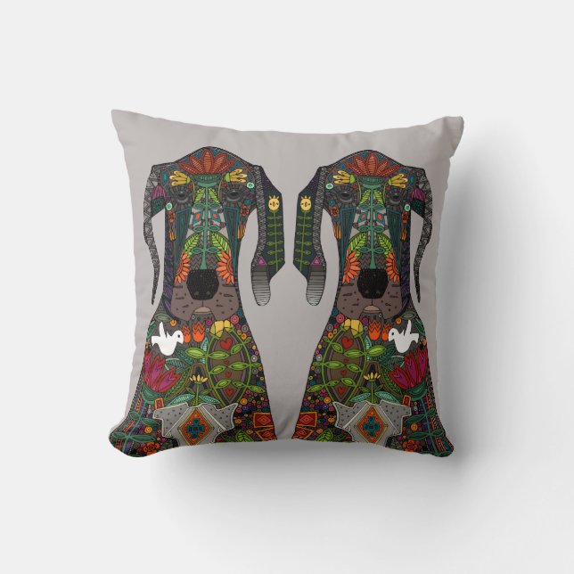 Almofada Grande cinza de amor de Dane (Frente)