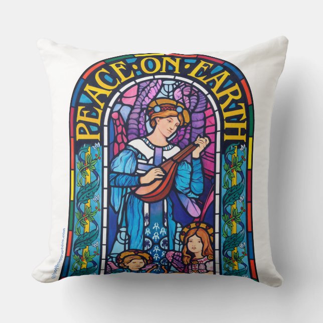 Almofada Grande Cushion "Peace on Earth", vidro corado (Frente)