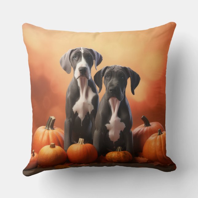 Almofada Grande Dane Puppy Autumn Delight Pumpkin (Verso)