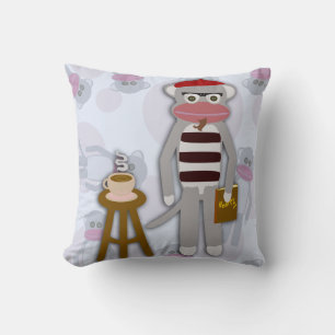 Almofada Grande Design do Beatnik Sock Monkey Fun