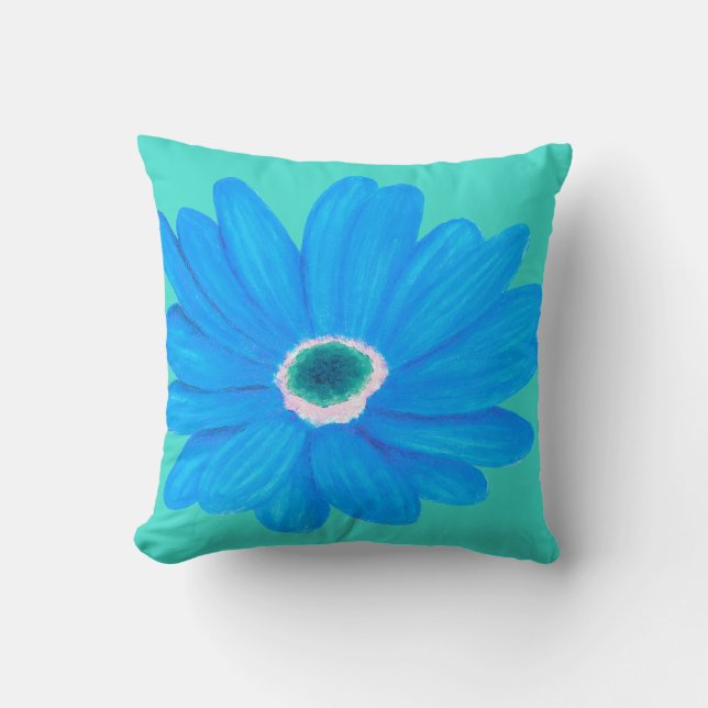Almofada Grande Flor Azul Calmante (Frente)