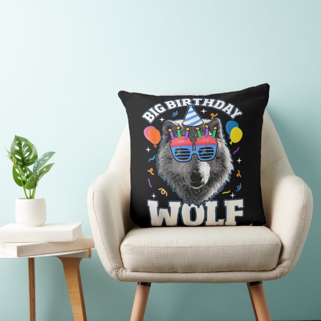 Almofada Grande Lobo de Aniversário para Lobos (Cadeira)