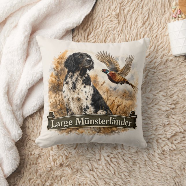 Almofada Grande Münsterländer com Faisão (Cobertor)