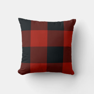Almofada Grande Xadrez Xadrezinho Vermelho e Preto Búfalo R