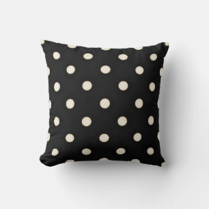Almofada Grandes Bolinhas Antigo Branco e Preto