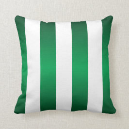 Almofada Grandes faixas brancas e Emerald Green