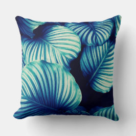 Almofada Grandes Folhas Tropicais Azuis