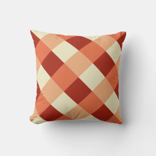 Almofada Grandes verificação, oxidação, terracotta e cr