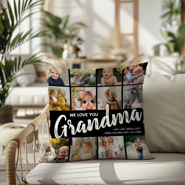 Almofada GRANDMA, Colagem de Fotos, Nomes e Oferta de Cotaç (Criador carregado)