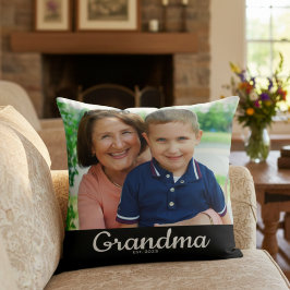 Almofada Grandma Established Modern Script Photo 