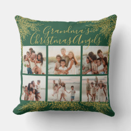 Almofada Grandma's Custom Elegant Christmas Photo Collage