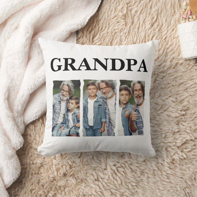 Almofada Grandpa Custom Photo Collage (Cobertor)