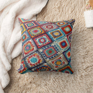 Almofada Granny Square Crocheted Quilt