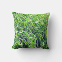 Almofada Grassy Nature Green Grass soprando no vento