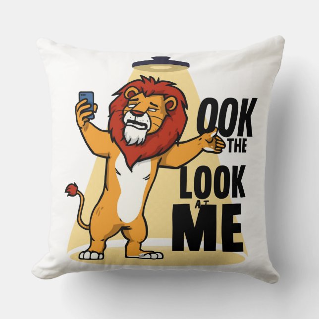 Almofada Grático do Leo Olhe Para Mim Com Espotlight Zodíac (Frente)