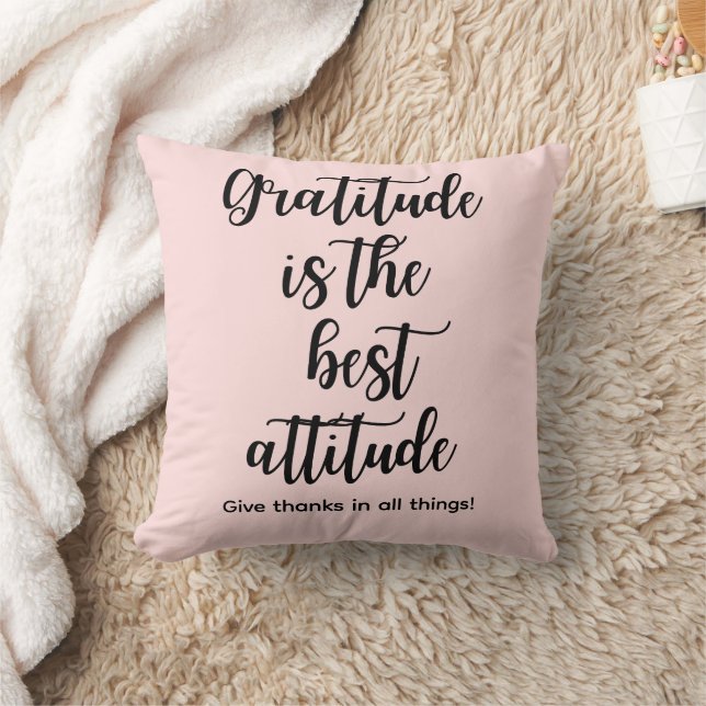 Almofada Gratitude Is the Best Attitude Throw Pillow (Cobertor)