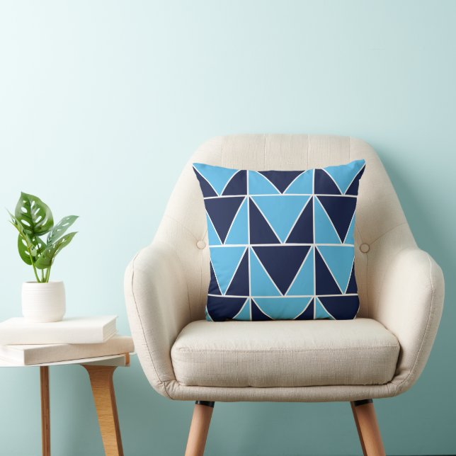 Almofada Gravata azul-marinho azul geométrica triangular  (Cadeira)