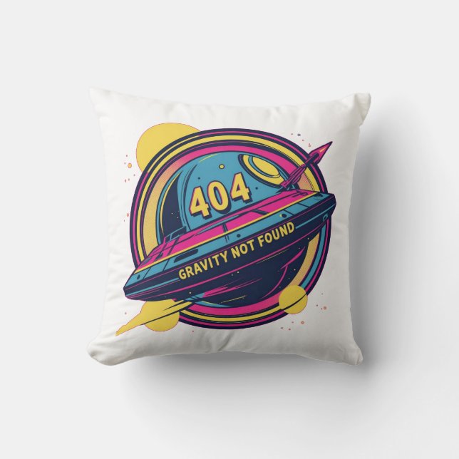 Almofada Gravidade 404 Não Encontrada - Arte Pop de Espaço  (Frente)