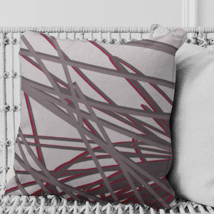 Almofada Gray and Burgundy Wine Modern Elegant Abstract