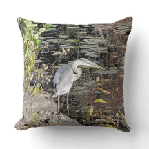 Great Blue Heron Throw Pillow
