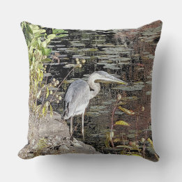 Almofada Great Blue Heron Throw Pillow
