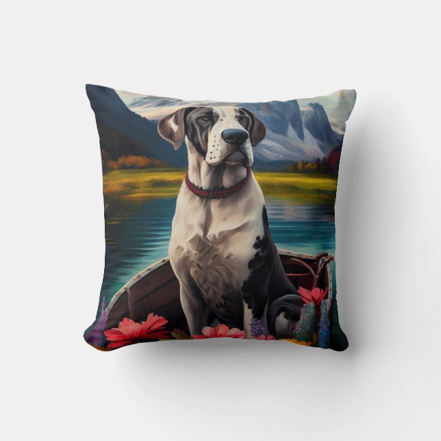 Almofada Great Dane em um Caiaque: Uma Aventura Cênica (Frente)