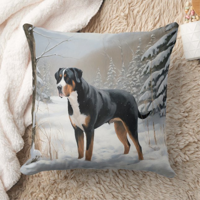 Almofada Greater Swiss Mountain Deixe Nevar Natal (Cobertor)