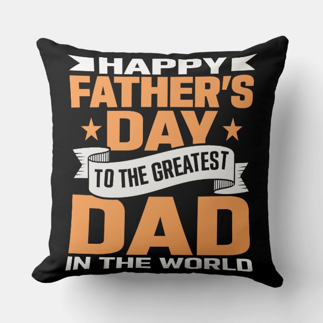 Almofada Greatest Dad In The World Typography (Frente)
