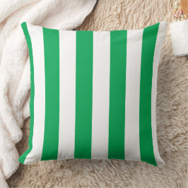 Almofada Green and White Cabana Stripes 