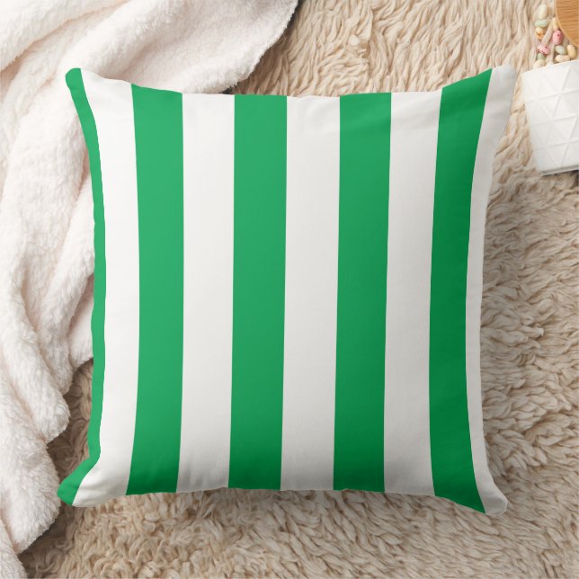 Almofada Green and White Cabana Stripes  (Cobertor)